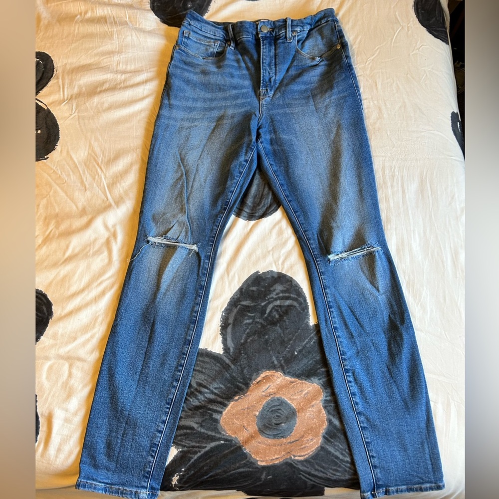 Good American ripped skinny jeans